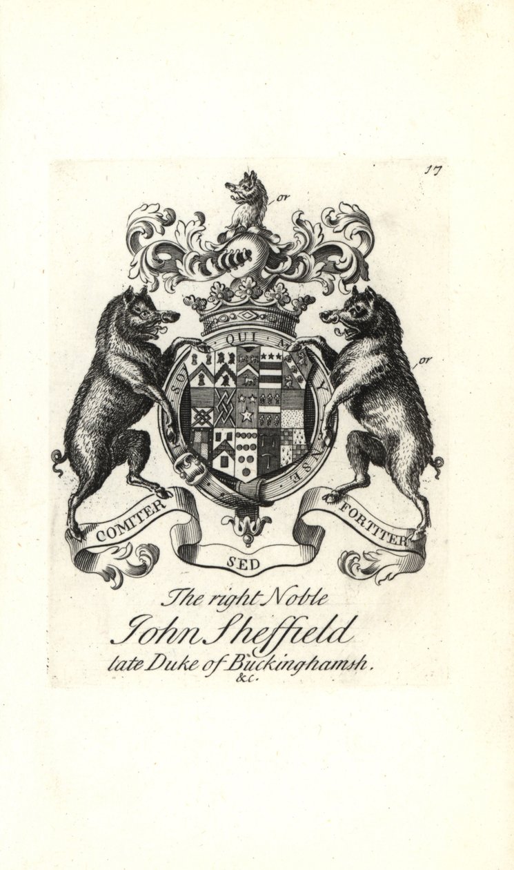 Våbenskjold og våbenskjold af den højre adelige John Sheffield af Andrew Johnston