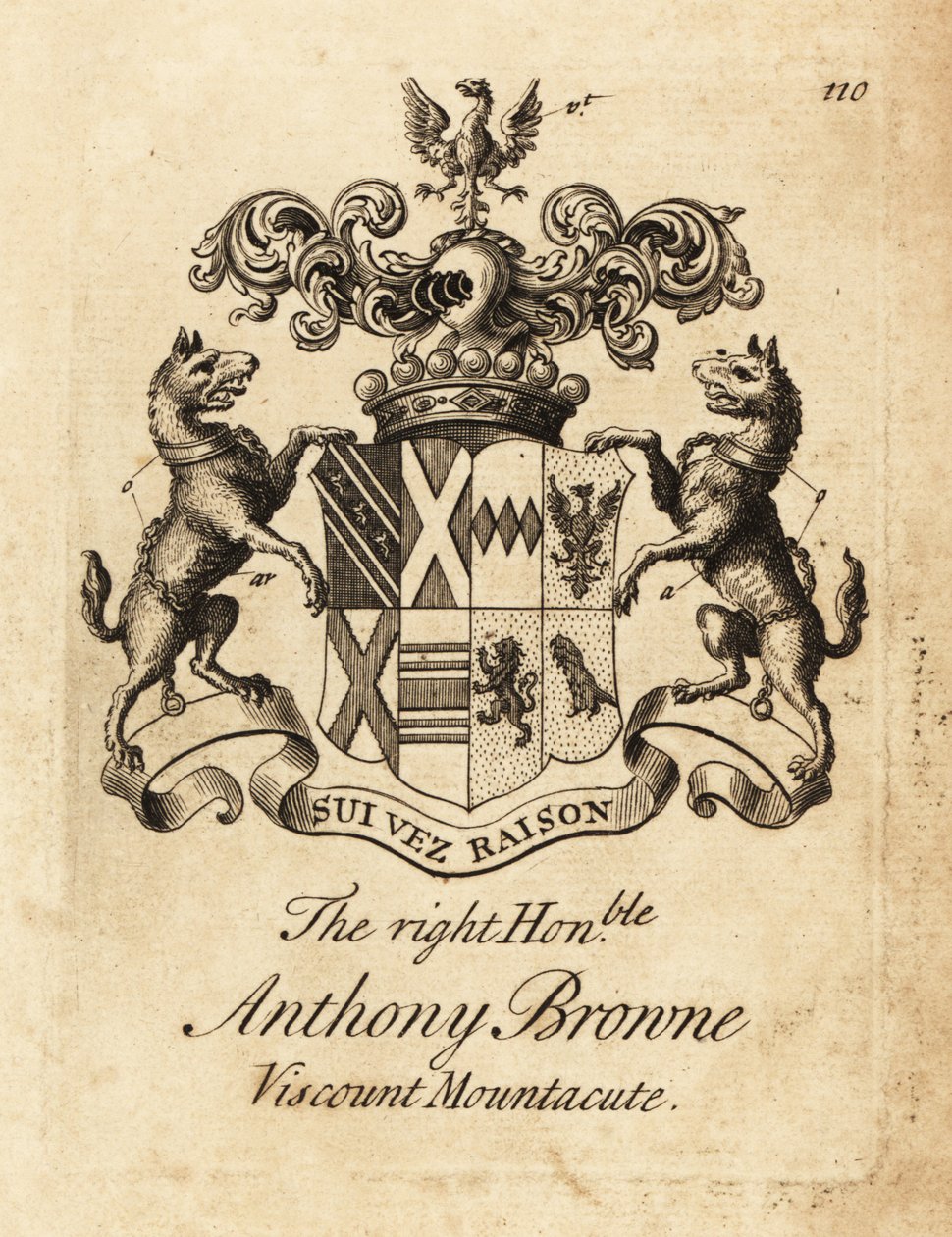 Våbenskjold af den højre ærede Anthony Browne, Viscount Mountacute eller Viscount Montagu af Andrew Johnston