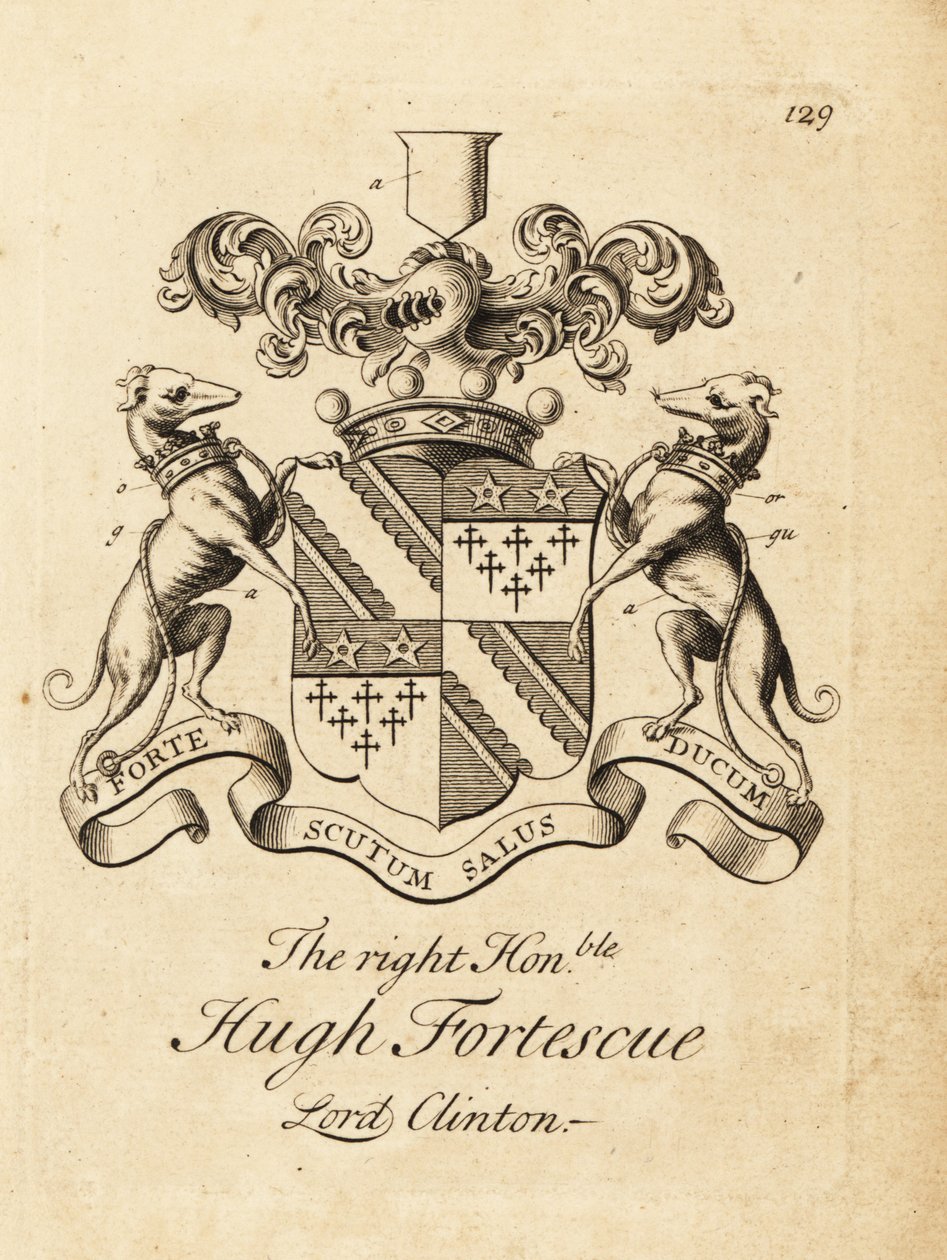 Våbenskjold fra den højre ærede Hugh Fortescue af Andrew Johnston