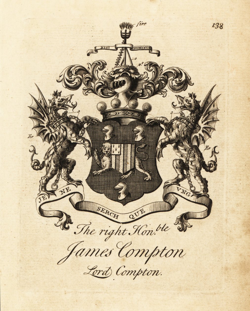 Våbenskjold af den højre ærede James Compton, Lord Compton, 5. jarl af Northampton af Andrew Johnston