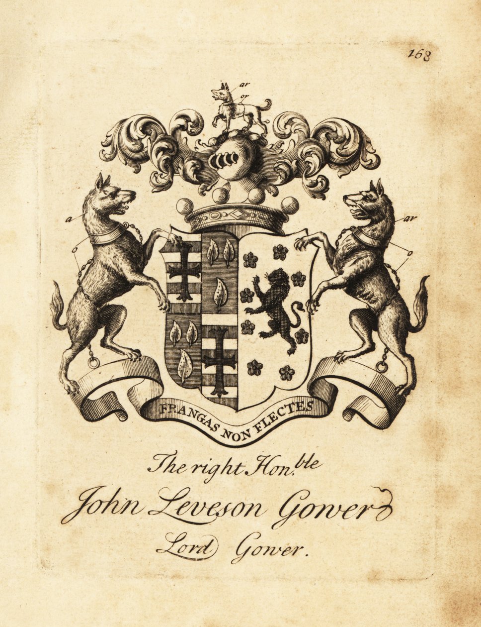 Våbenskjold af den højre ærede John Leveson Gower, Lord Gower af Andrew Johnston