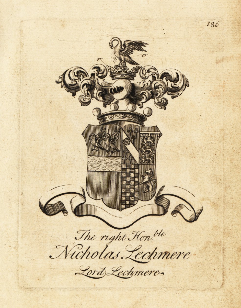 Våbenskjold af den højre ærede Nicholas Lechmere, Lord Lechmere af Andrew Johnston
