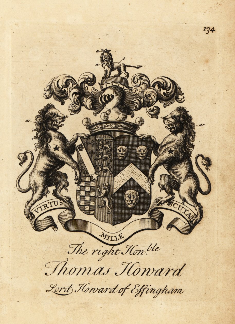 Våbenskjold af den højre ærede Thomas Howard, 2. jarl af Effingham, Lord Howard af Effingham af Andrew Johnston