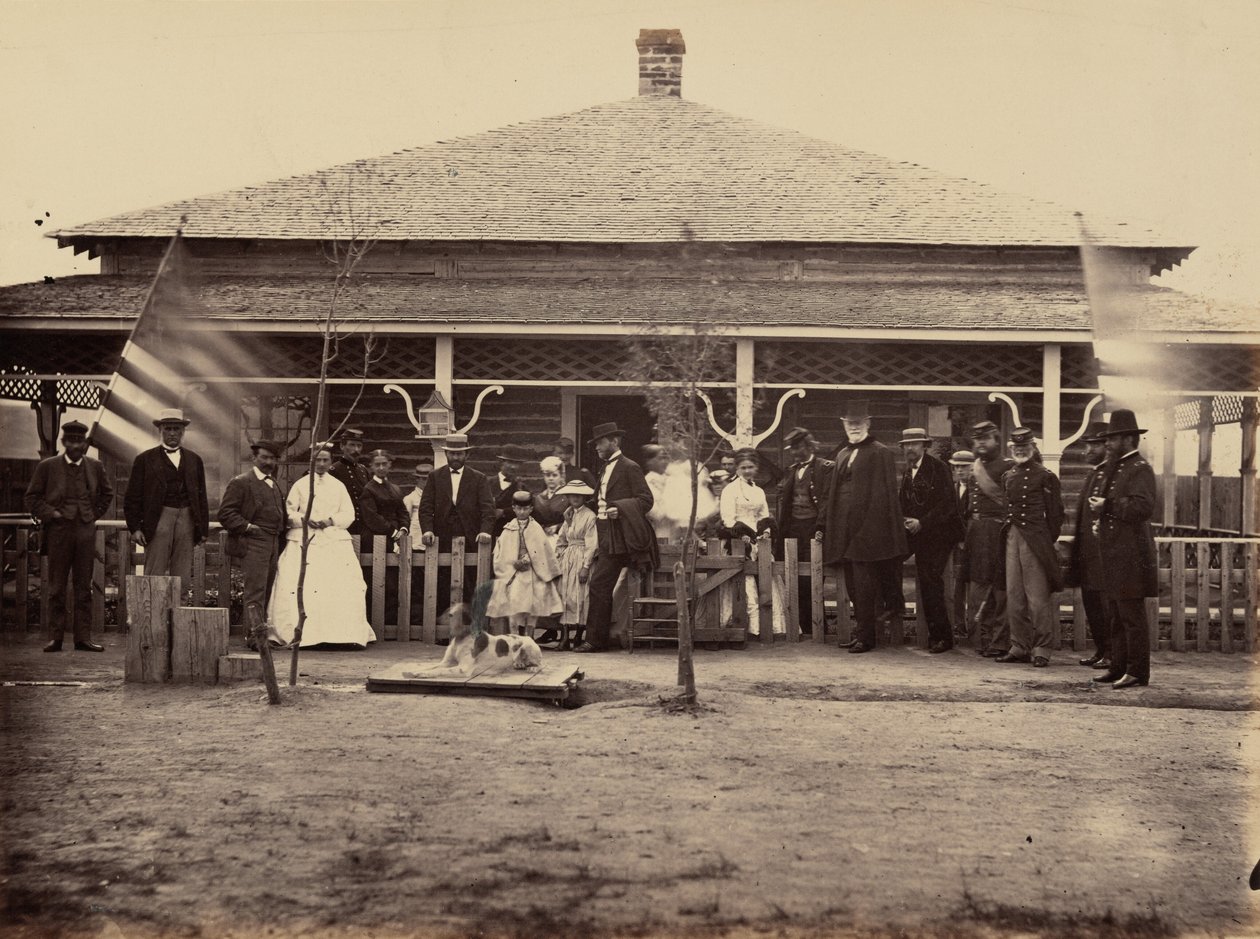 Planche 11. General Grant og hans gruppe ved Fort Sanders, 1869 (foto) af Andrew Joseph Russell