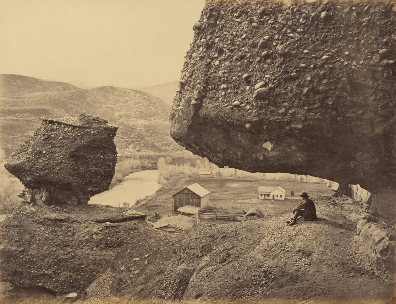 Billede 32. Hanging Rock, foden af Echo Canon,1869 (foto) af Andrew Joseph Russell
