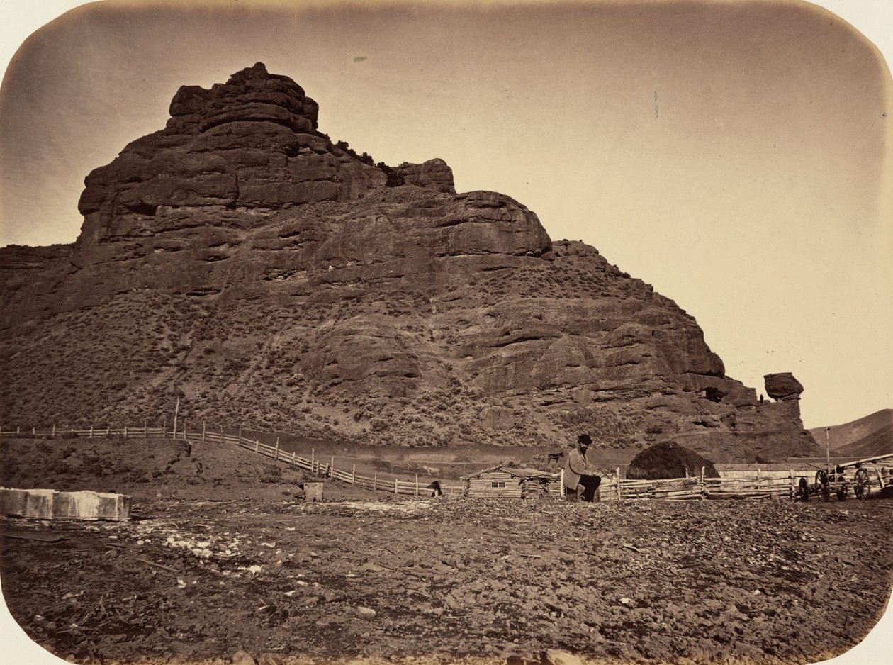 Billede 34. Sentinel Rock, Weber Valley,1869 (foto) af Andrew Joseph Russell