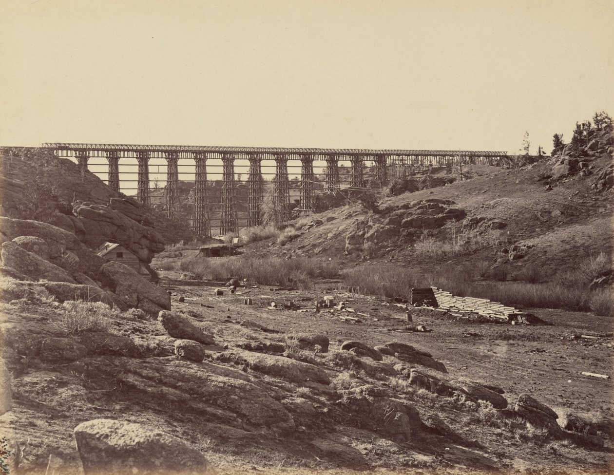 Billede 7. Dale Creek Bridge, generel visning, 1869 (foto) af Andrew Joseph Russell