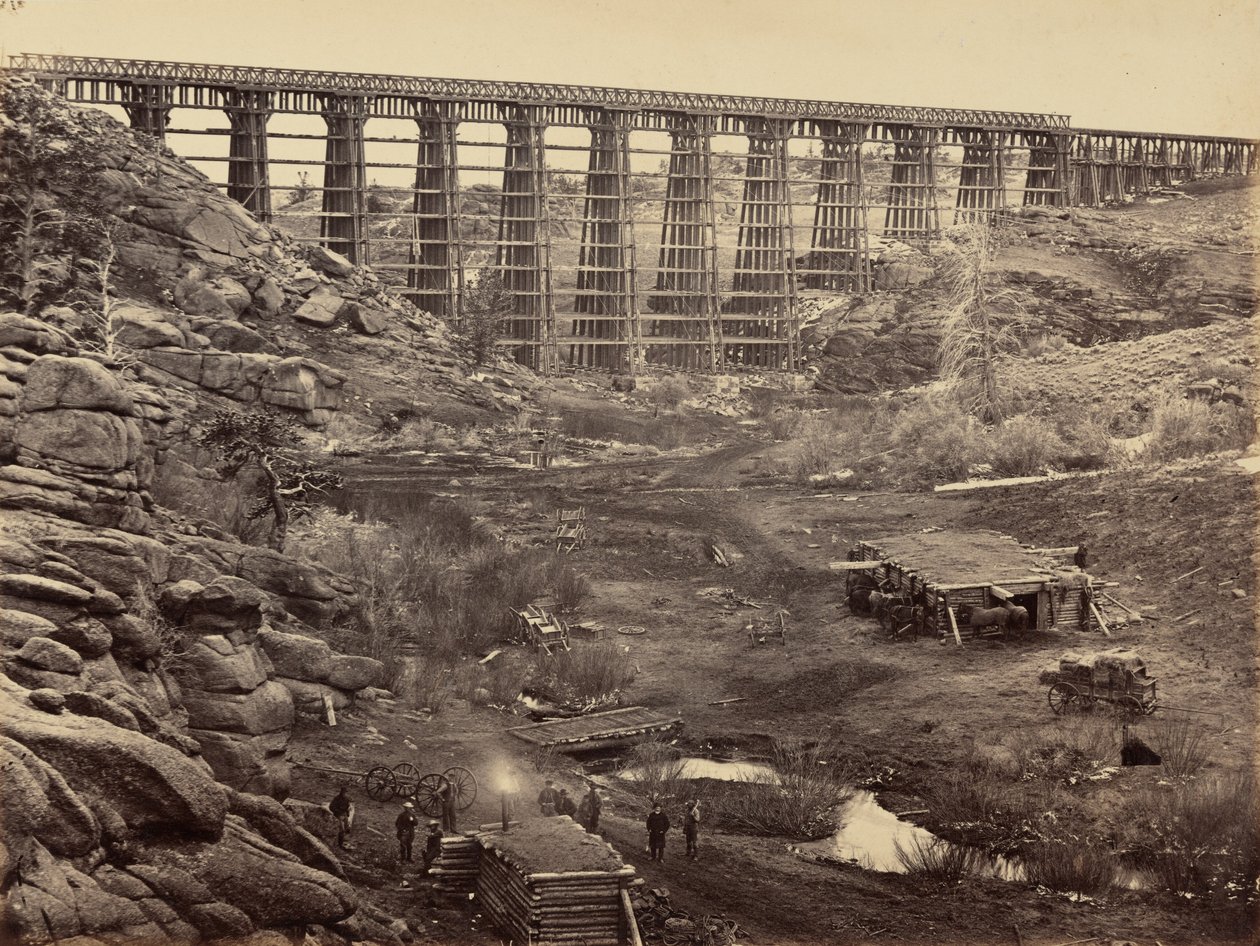 Billede 8. Dale Creek Bridge, set fra oven,1869 (foto) af Andrew Joseph Russell