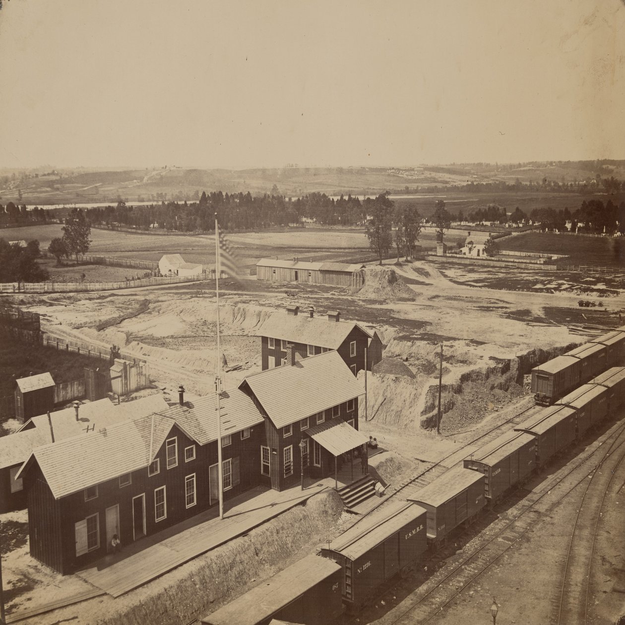 Jernbaneterræn, Alexandria, Virginia af Andrew Joseph Russell