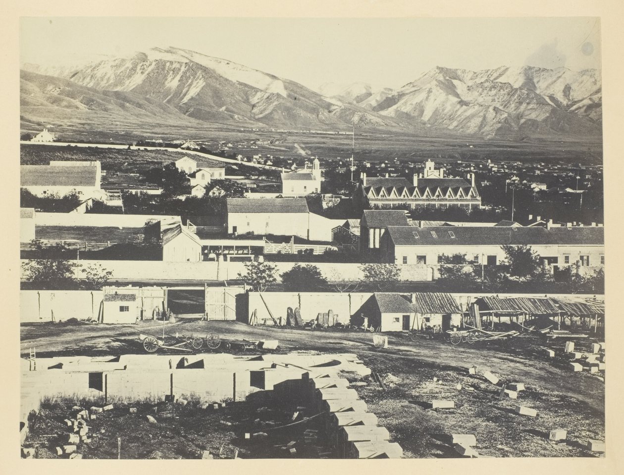 Salt Lake City, Camp Douglas og Wasatch Mountains i baggrunden af Andrew Joseph Russell