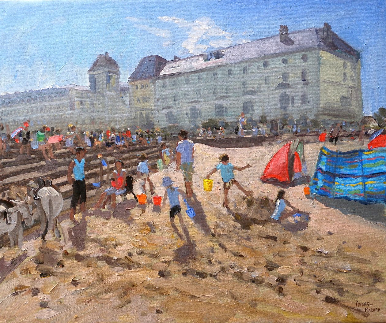 BRIGHT MORNING,LLANDUDNO ,2009, ( olie på lærred) af Andrew Macara