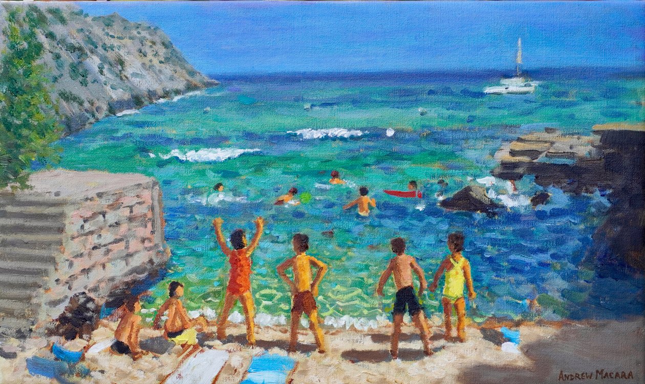 Cala Clara, Mallorca, 2023 (olie på lærred) af Andrew Macara