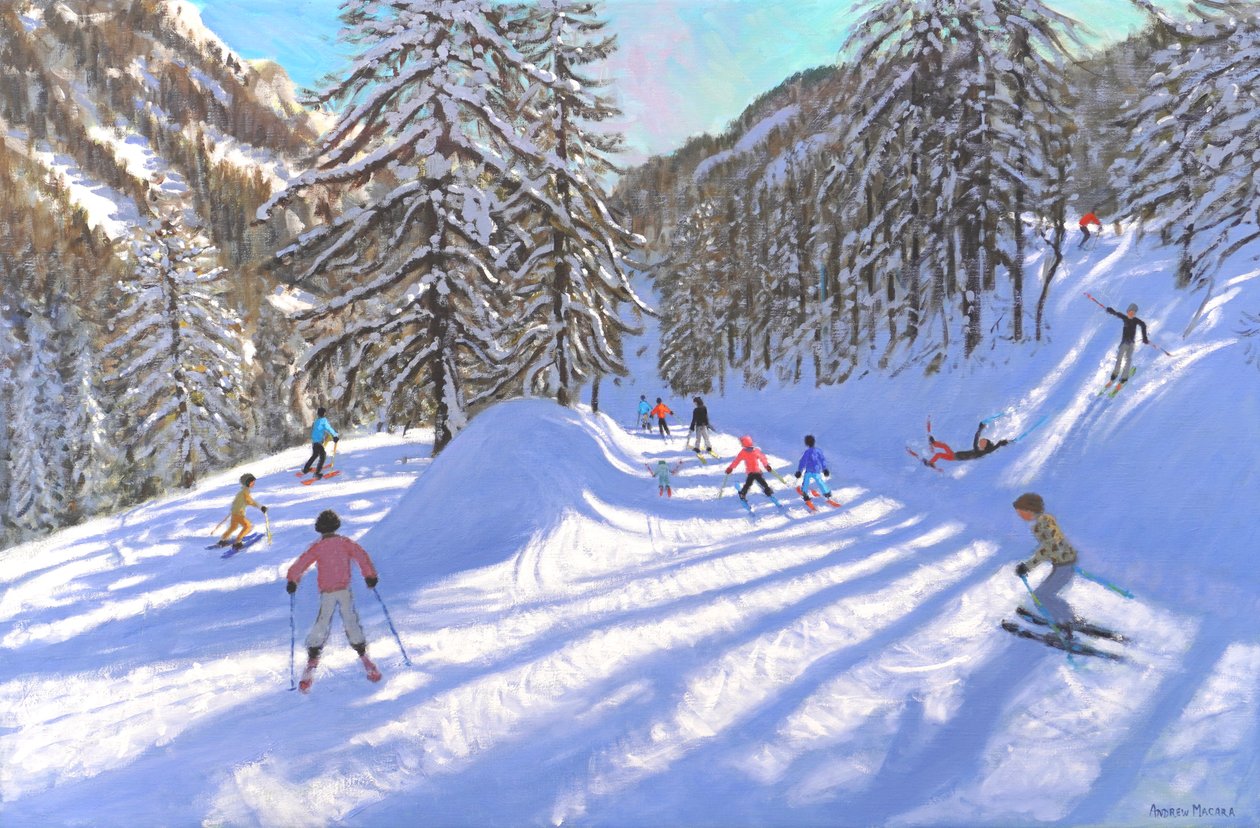 Jul i Tignes, Frankrig, 2022 (olie på lærred) af Andrew Macara
