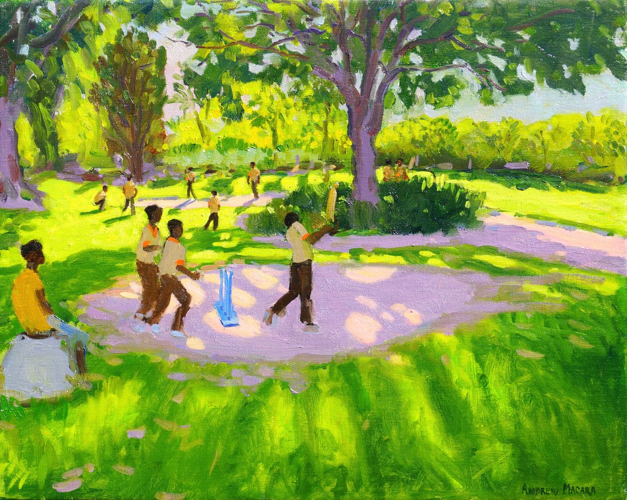Crickettræning, botanisk have, Dominica, Grenadinerne, Vestindien, af Andrew Macara