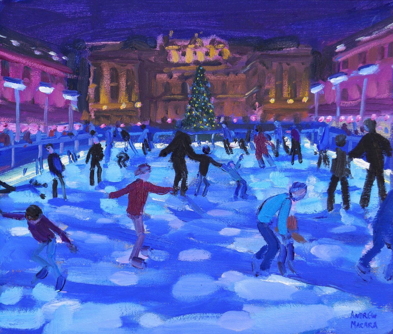 Aftenskøjteløbere, Somerset House, 2015, af Andrew Macara