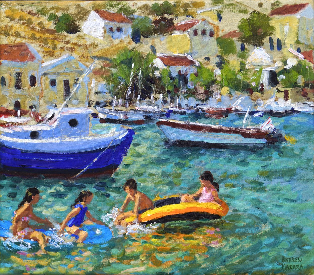 Sjov i joller, Symi, Grækenland af Andrew Macara