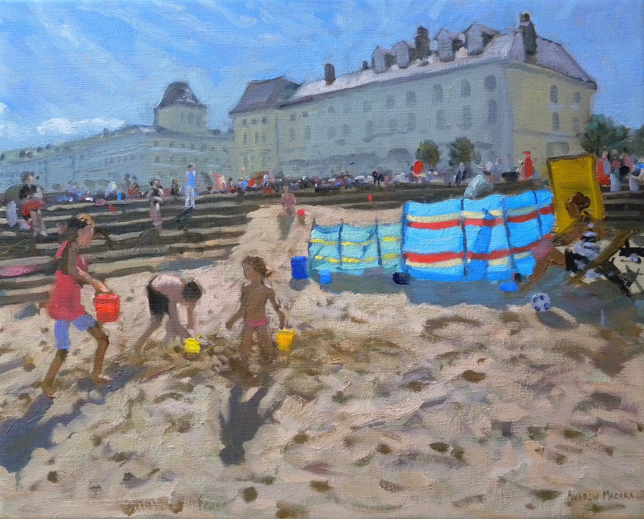 Leger i sandet, Llandudno. 2010 af Andrew Macara