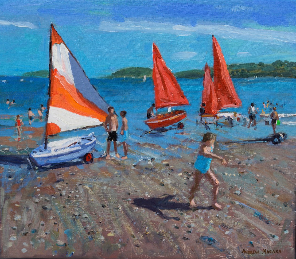 Røde og hvide sejl, Abersoch af Andrew Macara