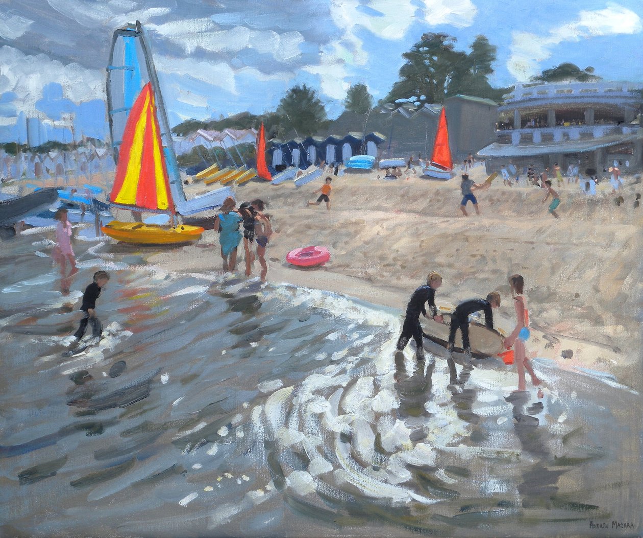 Sejlbåde, 2009 (olie på lærred) af Andrew Macara