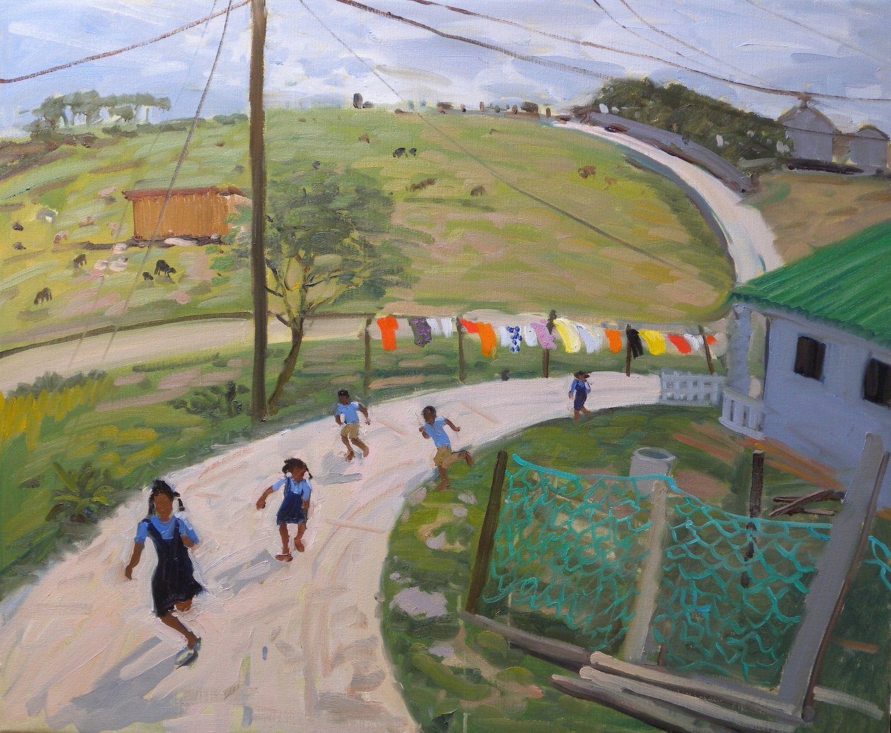 Skolebørn, 2011 (olie på lærred) af Andrew Macara