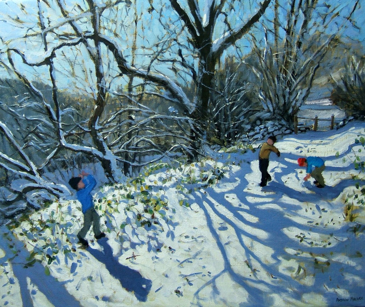 Sneboldkamp, Derbyshire (olie på lærred) af Andrew Macara