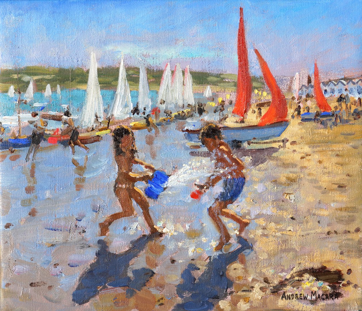Splashing,Abersoch,2015 af Andrew Macara