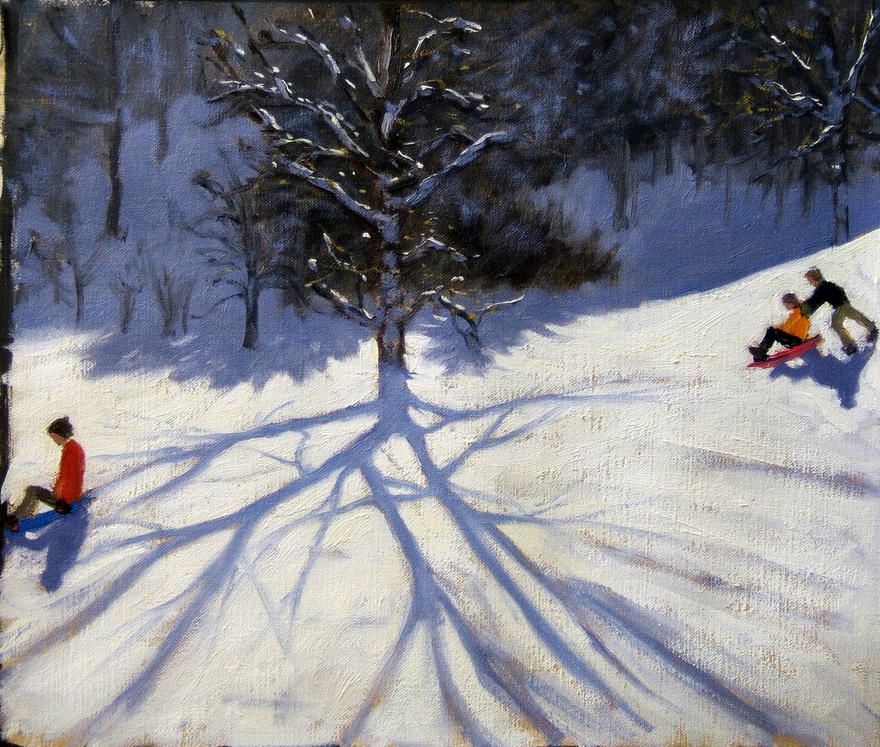 Træ og to kælkebakker af Andrew Macara