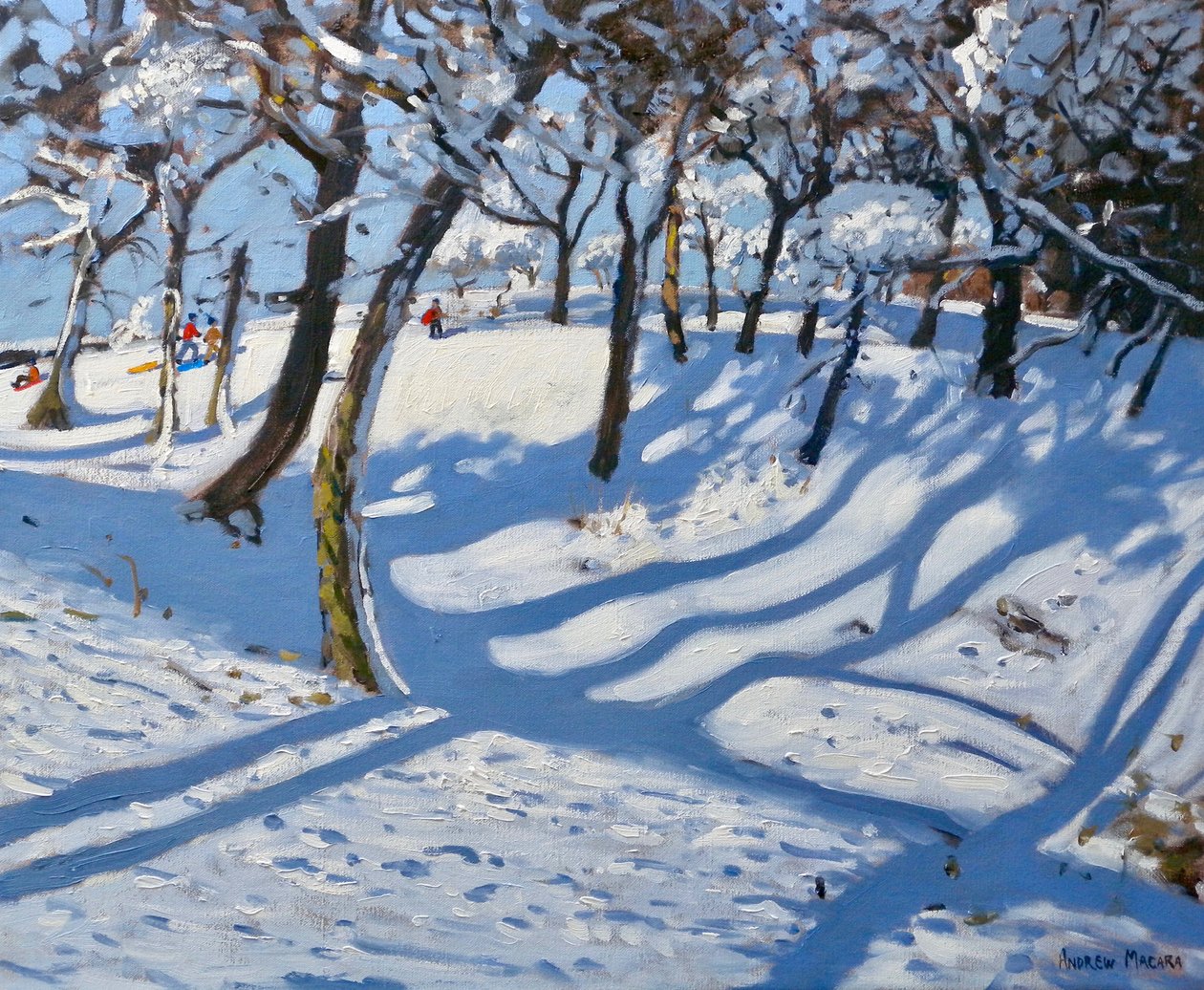 Winter Ladmanlow, Buxton, Derbyshire, 2010, (olie på lærred) af Andrew Macara