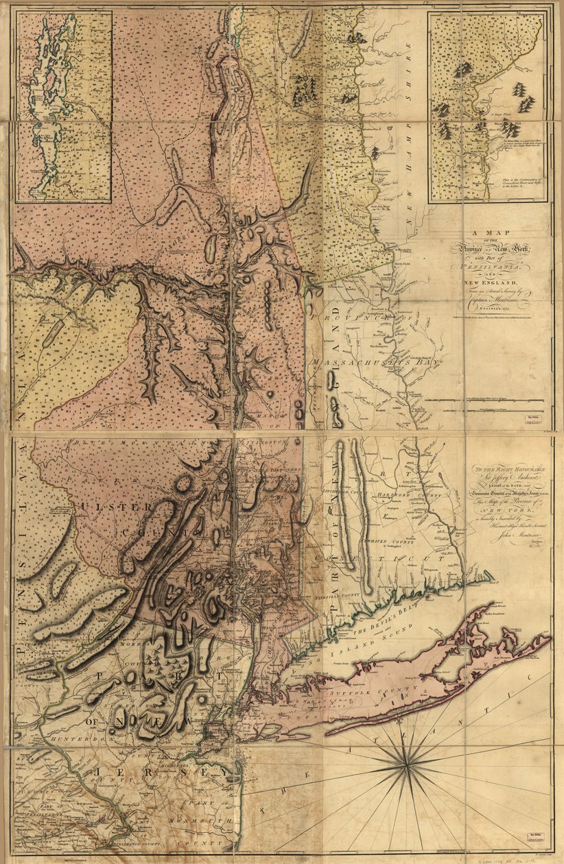 Et kort over provinsen New York med en del af Pensilvania og New England, LOC 74692653 af Andrew Montrésor