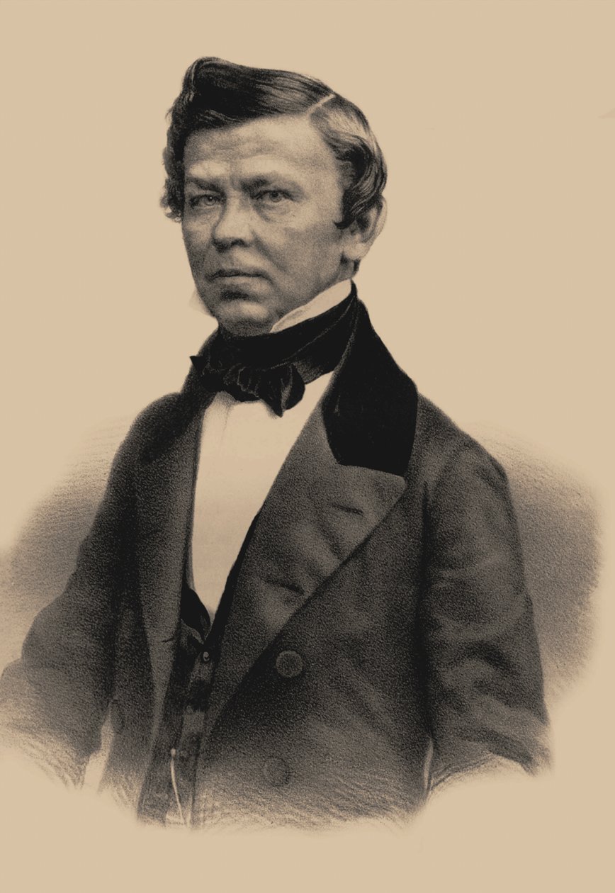 Portræt af digteren Vladimir Grigorievich Benediktov 1807-1873, 1870 af Andrey Mikhaylovich Lushev