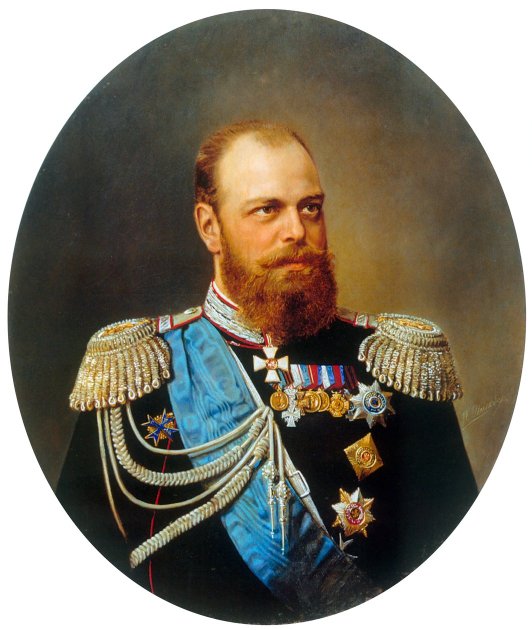Portræt af kejser Alexander III, 1845-1894, 1800-tallet. af Andrey Nikolayevich Shilder