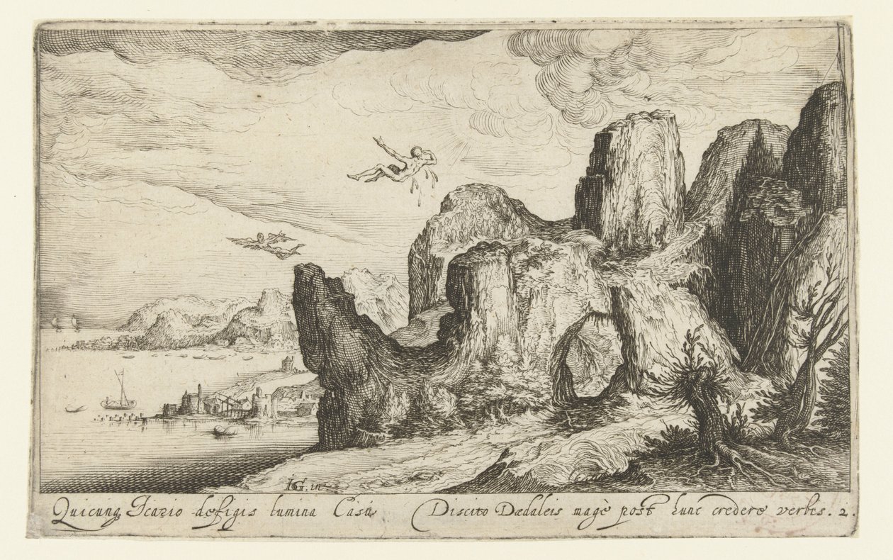 Landskab med Ikaros fald Landskaber (serietitel) af Andries Jacobsz. Stock