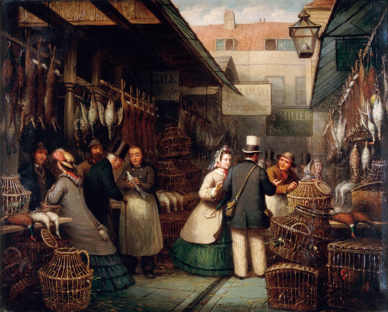 Leadenhall Market, London, 1865. af Andries Scheerboom
