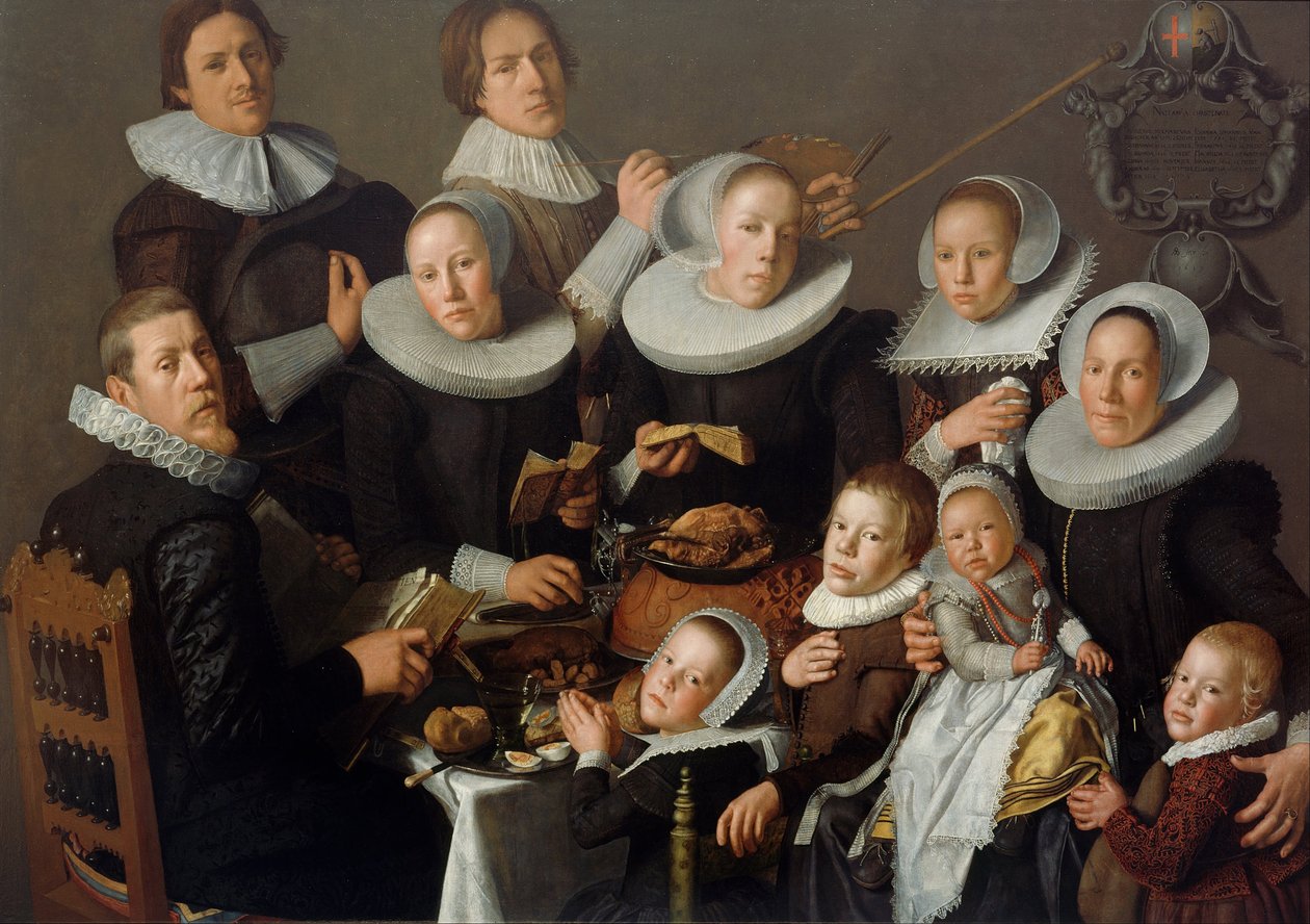 Portræt af maleren Andries van Bochoven og hans familie, 1629 af Andries van Bochoven
