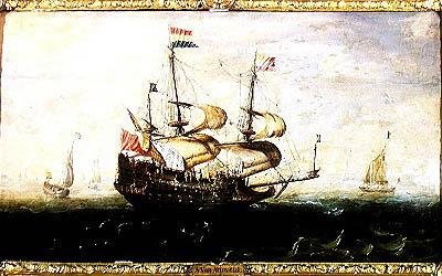 Et hollandsk krigsskib af Andries van Eertvelt