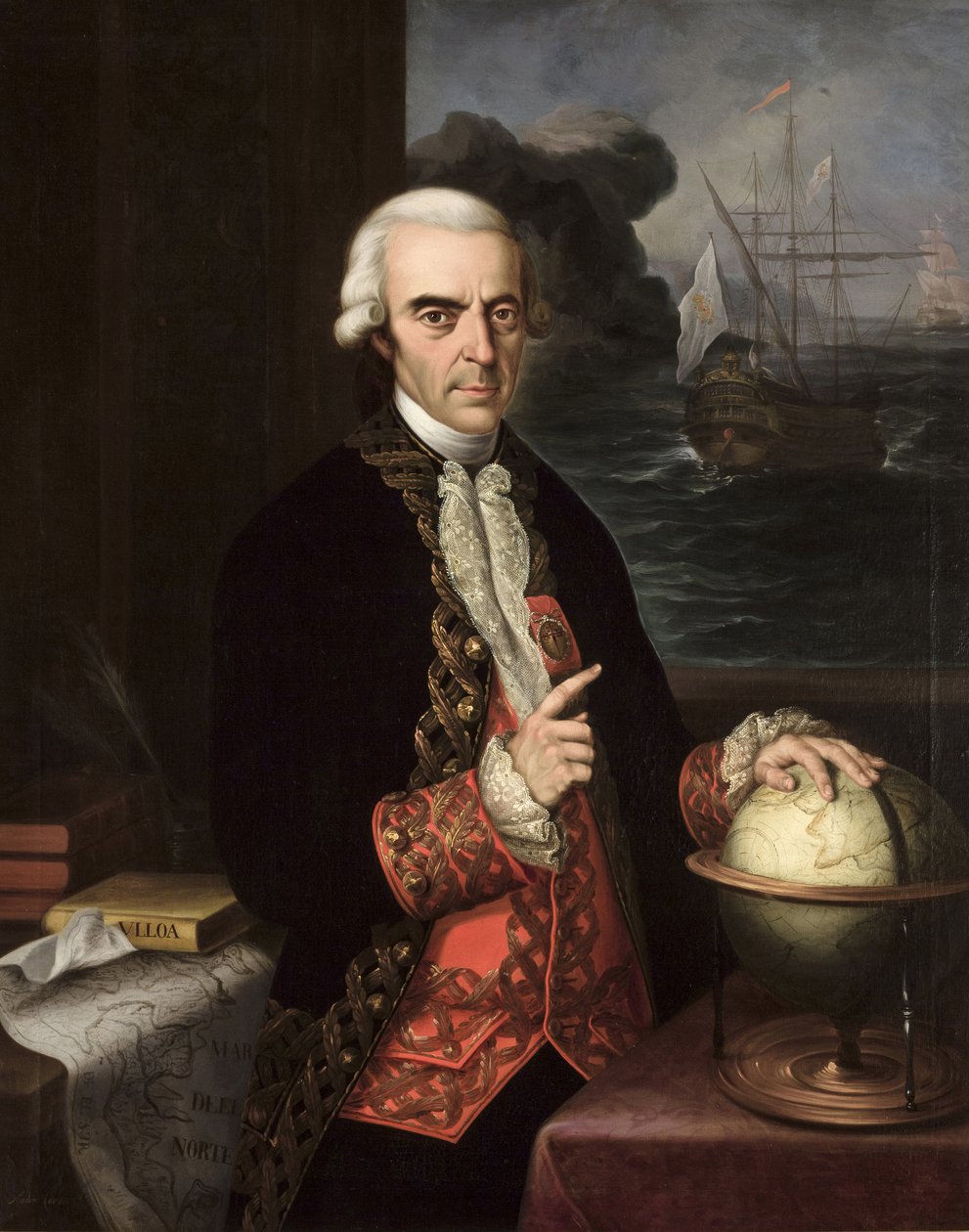 Romantik: Portræt af Antonio de Ulloa (1716-1795) af Cortes y Aguilar, Andres (1812-1879), ca. 1856. Olie på lærred af Andrés Cortés y Aguilar