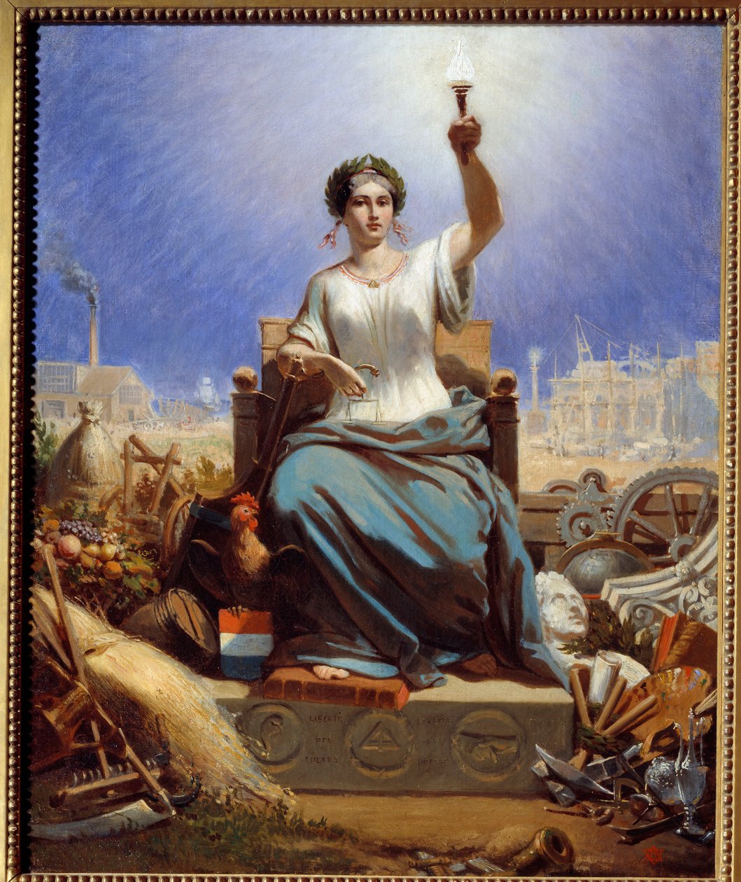Frankrig oplyser verden. Allegori. Maleri af Janet Lange (1815 - 1872) af Ange Louis Janet