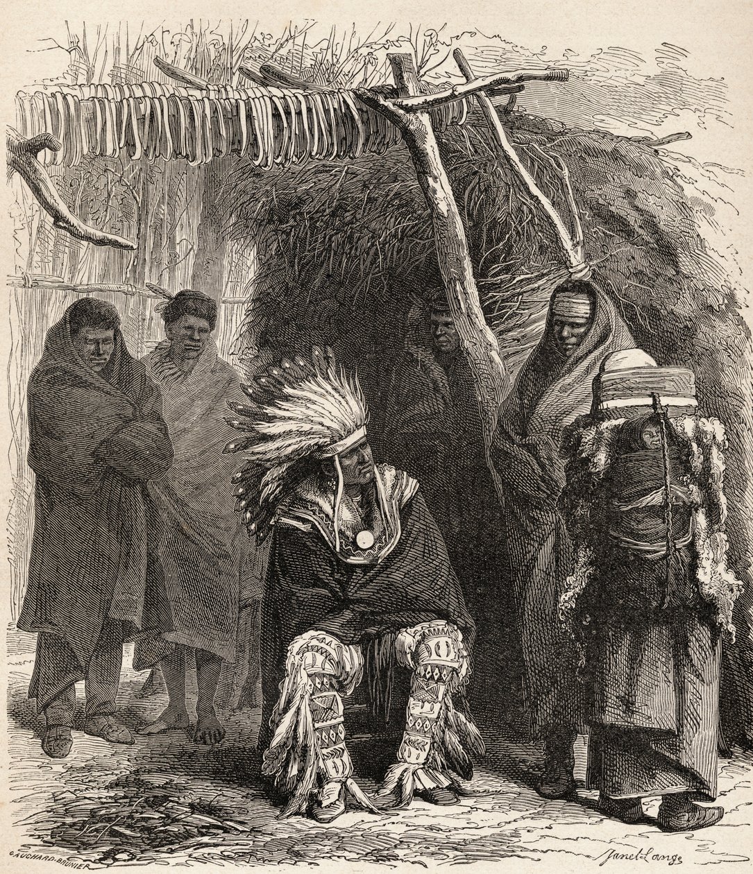 Peter La Cherre, illustration fra "Verden i hænderne", graveret af Gauchard-Brunier, udgivet i 1878 af Ange Louis Janet