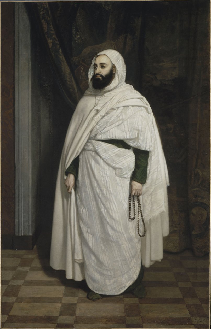 Portræt af Abdelkader ibn Muhieddine 1808-1883, 1853. af Ange Tissier