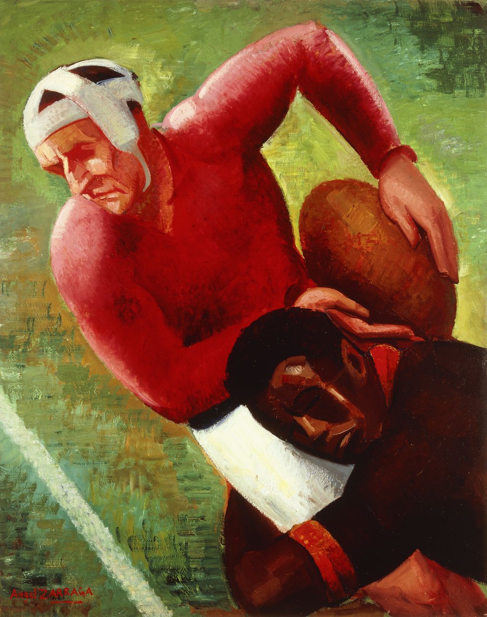 Fodbold Move; Fodbold, ca. 1925 (olie på lærred) af Ángel Zárraga