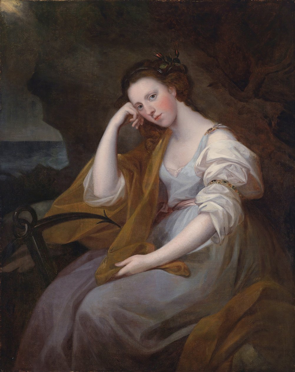 Portræt af Lady Louisa Leveson Gower som Spes (gudinde for håb) af Angelica Kauffmann
