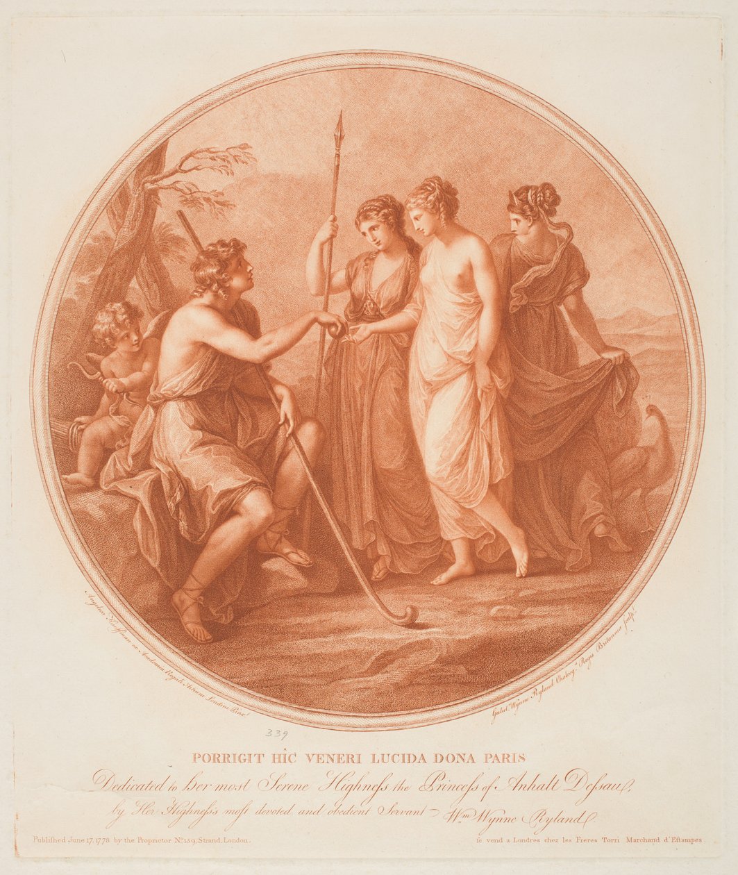 Paris-dommen af Angelica (after) Kauffman