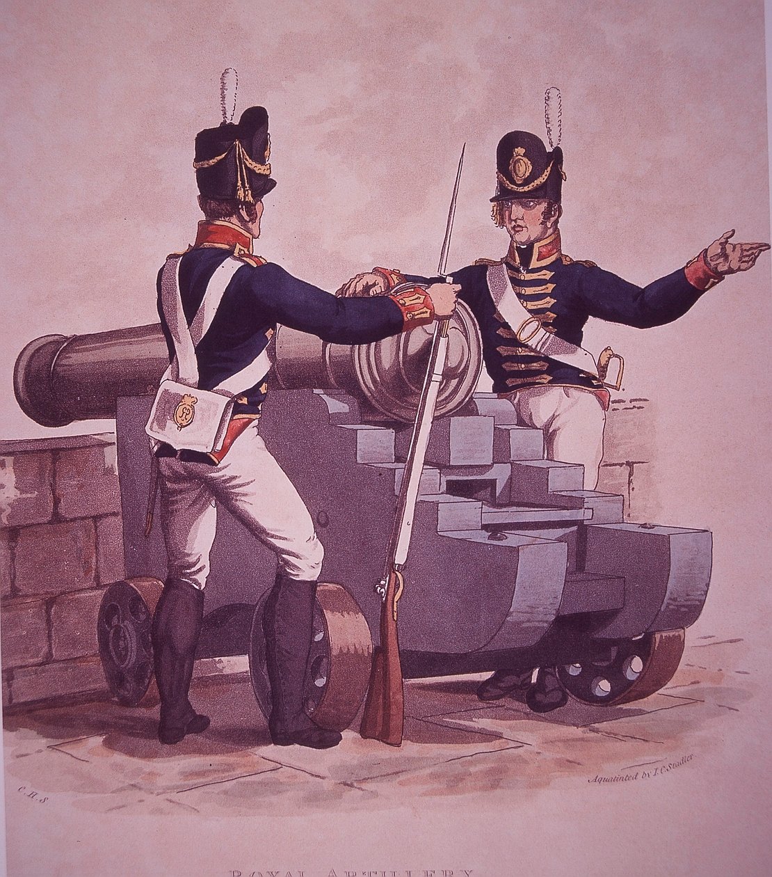Artilleri (farve litho) af Thomas Kelly