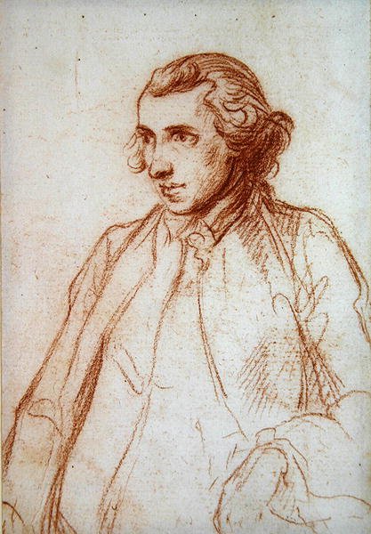 Portræt af en gentleman (rødt kridt) af Angelica (attr. to) Kauffmann