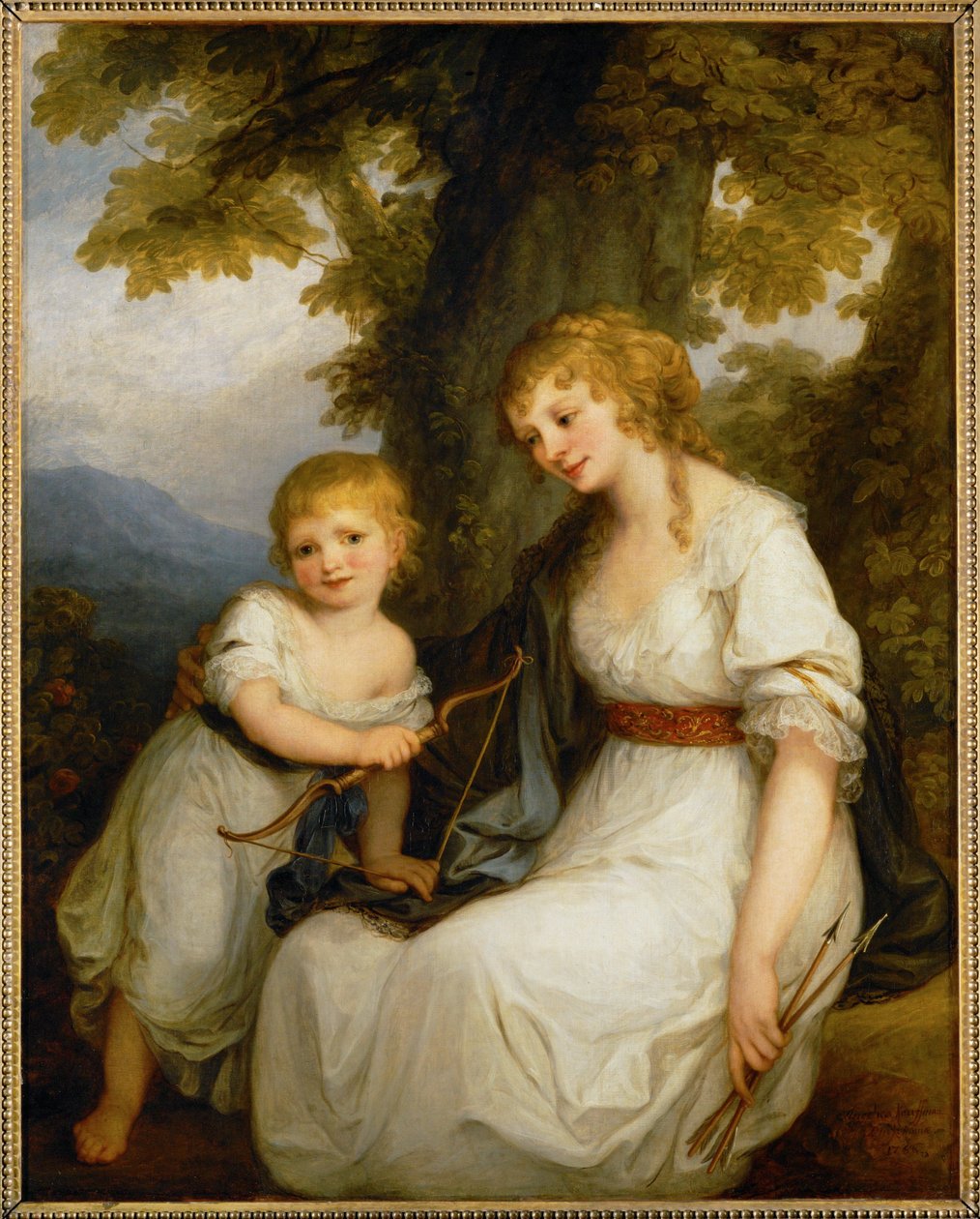 La Baronne de Kruedener et son fils - Baronessen Kruedener og hendes søn ... af Angelica Kauffman