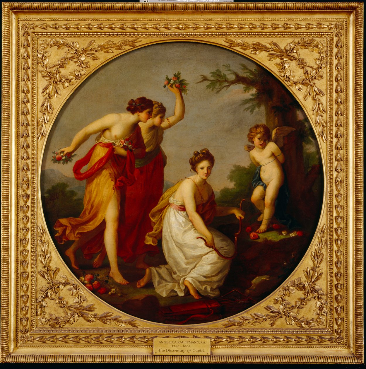 Amors afvæbning (olie på lærred) af Angelica Kauffman