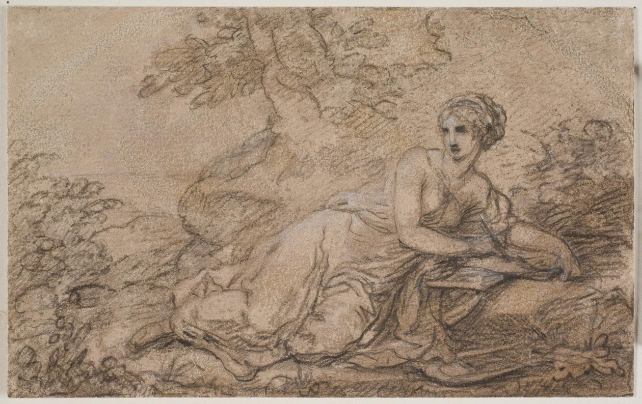 En kvindelig digter, muligvis Sappho af Angelica Kauffmann