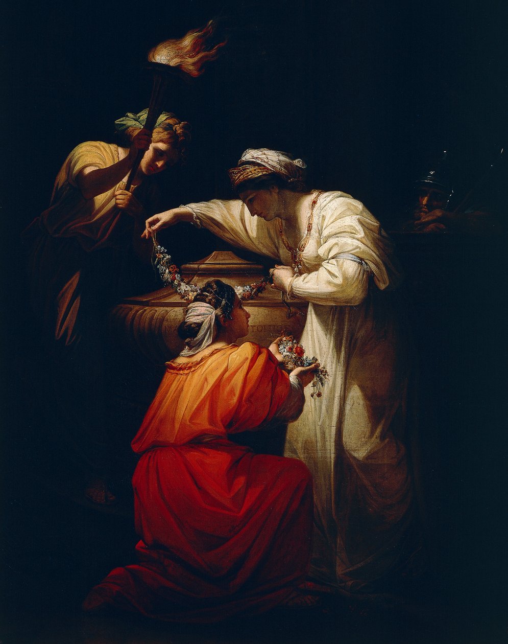 Cleopatra pryder Mark Antonys grav af Angelica Kauffmann
