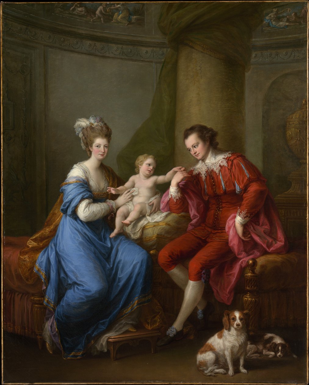 Edward Smith Stanley (1752-1834), tolvte jarl af Derby, Elizabeth, grevinde af Derby (Lady Elizabeth Hamilton, 1753-1797), og deres søn (Edward Smith Stanley, 1775-1851) af Angelica Kauffmann