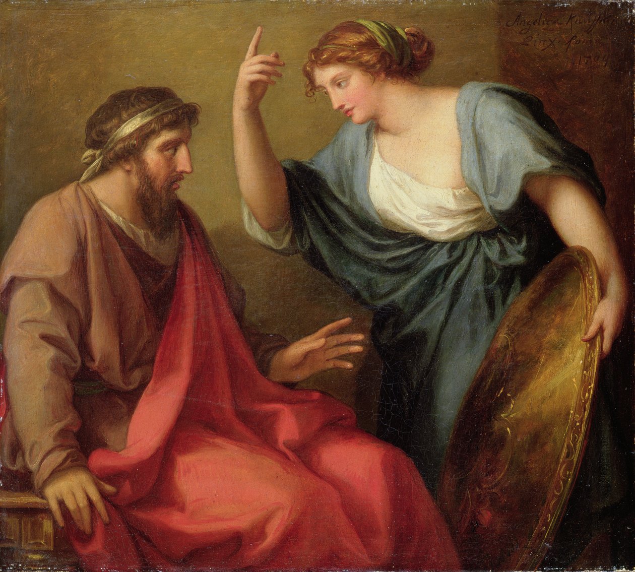 Egeria overrækker Numa Pompilius sit skjold, 1794 af Angelica Kauffmann